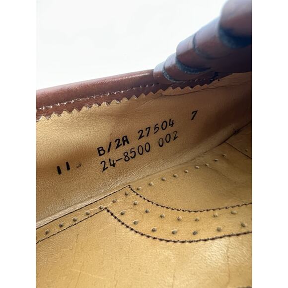 Vtg Johnston Murphy Aristocraft Leather Shoes Loafers Wingtip Brown Men’s Sz 11B - Picture 9 of 11